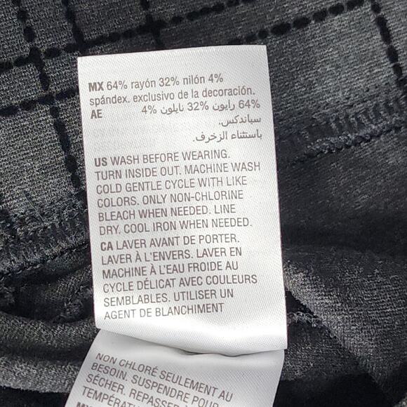 Style&Co Pants Womens M Gray Black Plaid Pull On Mid Rise Ponte Leggings Office - Picture 6 of 12